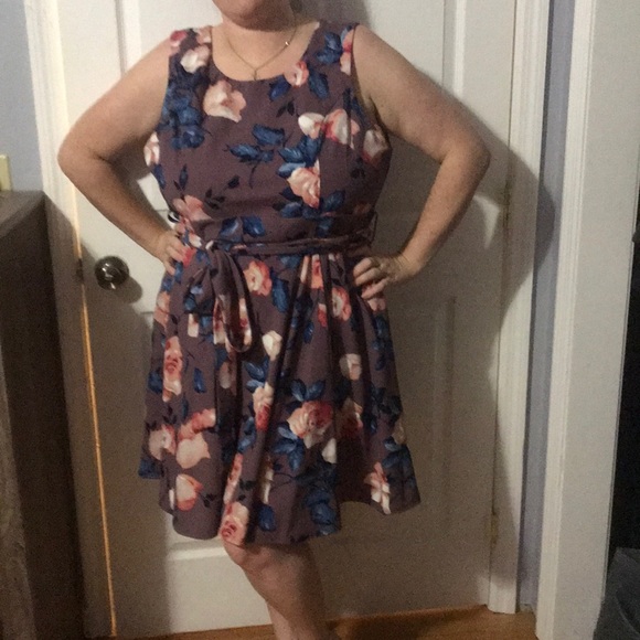 Purple Tie-Waist Dress - Picture 1 of 2